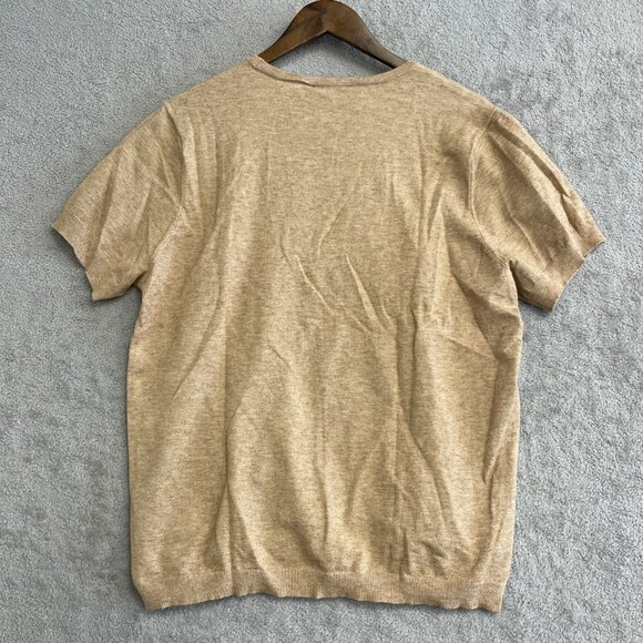 NEW Well Worn Women's XL Tan Short Sleeve Sweater Top Textured Diamond - Picture 5 of 8